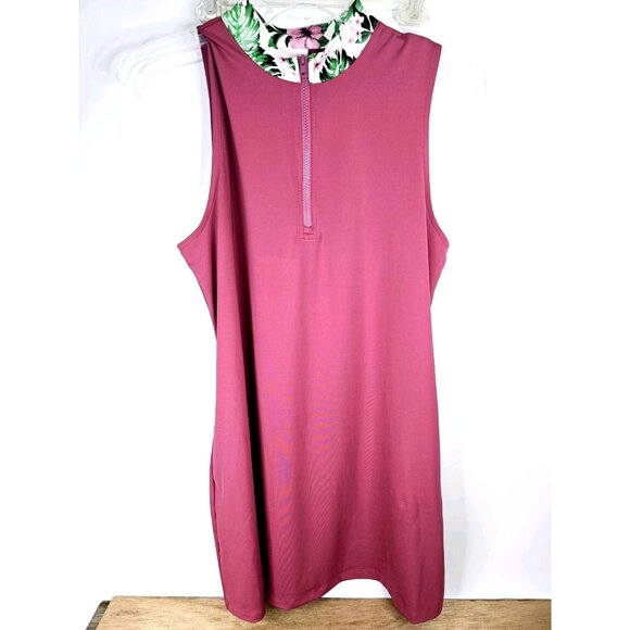Tommy Bahama Golf Dusty Coral Athletic Dress Sleeveless Floral Collar Women's XL - Picture 1 of 5